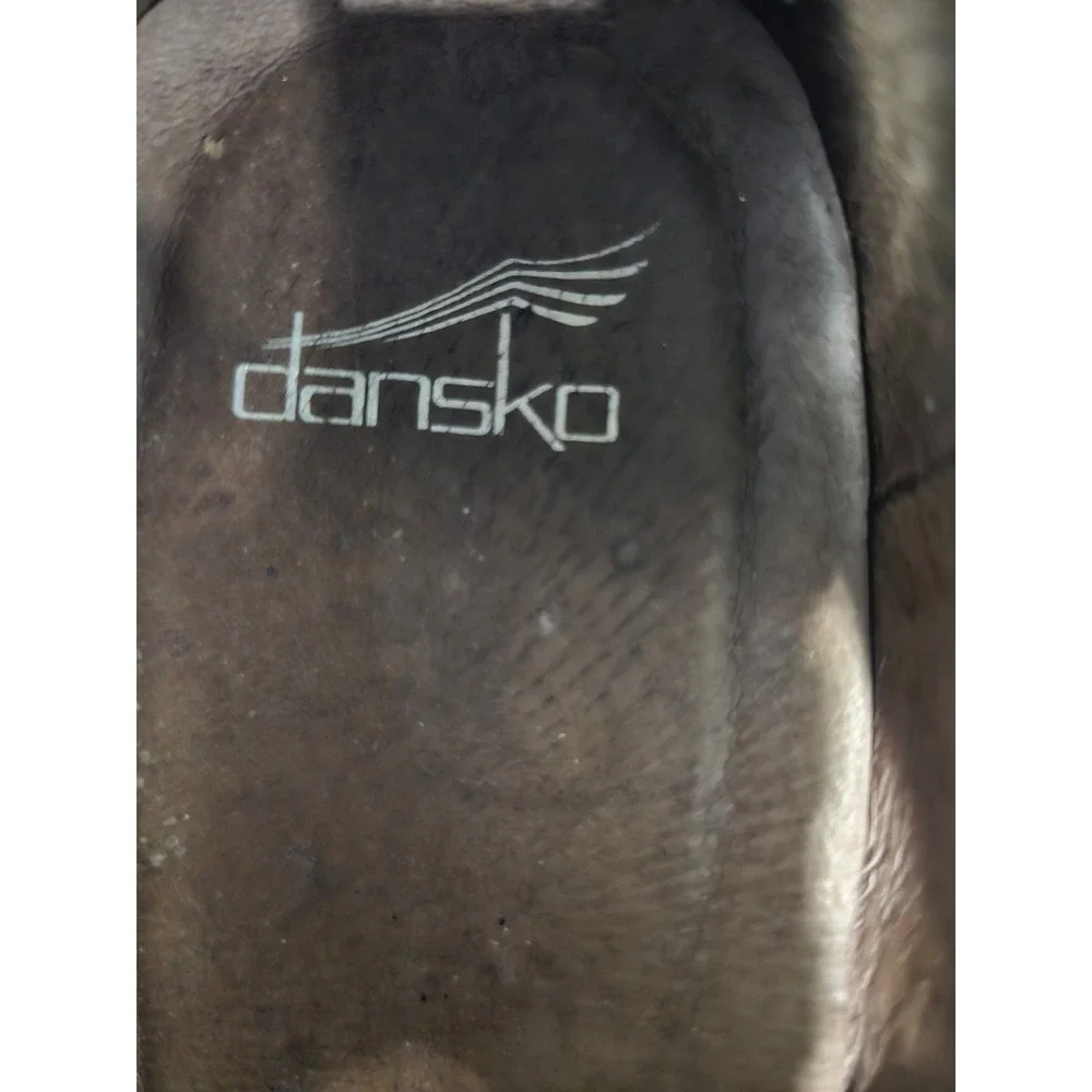 Dansko Womens Taupe Suede Mary Jane Wedge Heels Buckle Strap Size 39 US 8.5-9